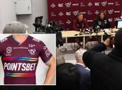The Manly Sea Eagles had to face the music over the botched rollout of a jersey aimed at promoting pride and inclusivity. Pictures: Getty Images, PR handout