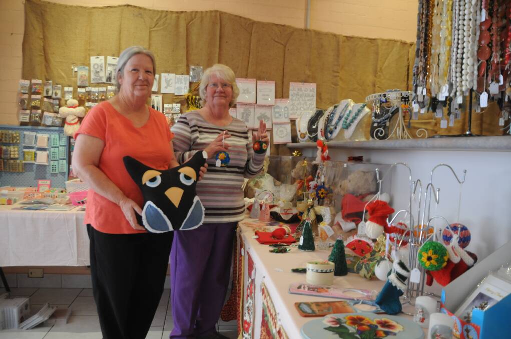 CRAFTY: Jennifer McMillan and Leona Lodding show off some of the wares at the new shop. Photo: JENNIFER HOAR