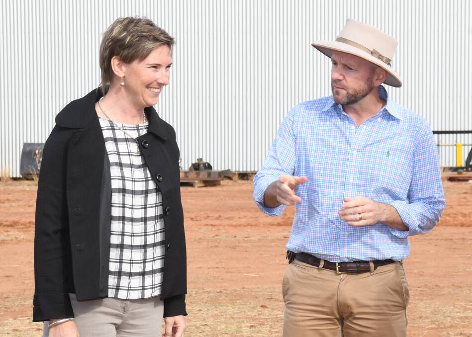 PLEASED: Pip Job and Niall Blair unveiled the Drought Assistance Fund at Dubbo last month and have already received 248 applications.