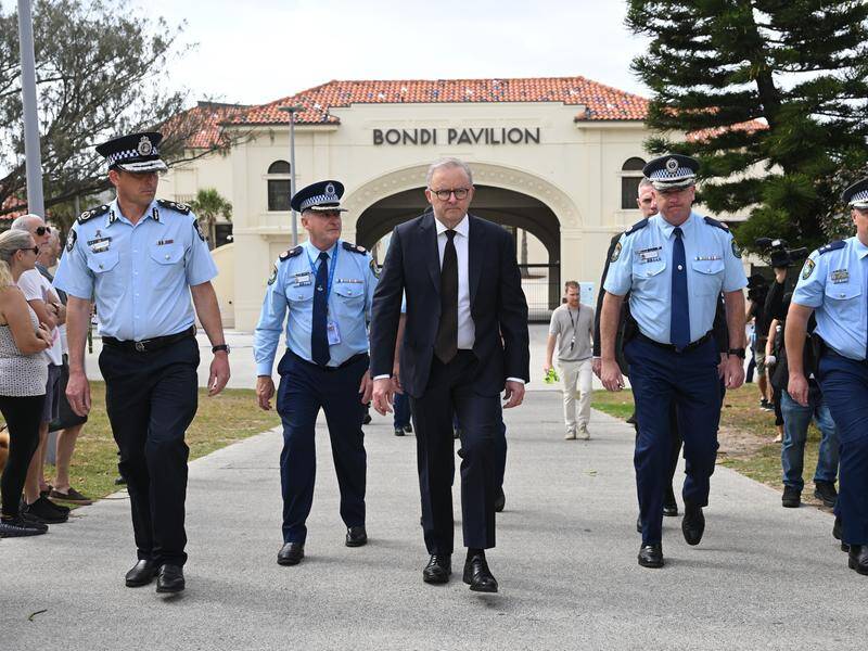 Prime Minister Anthony Albanese visited Bondi Beach ahead of an emergency national cabinet meeting. Photo: Dean Lewins/AAP PHOTOS Prime Minister Anthony Albanese visited Bondi Beach ahead of an emergency national cabinet meeting. Photo: Dean Lewins/AAP PHOTOS