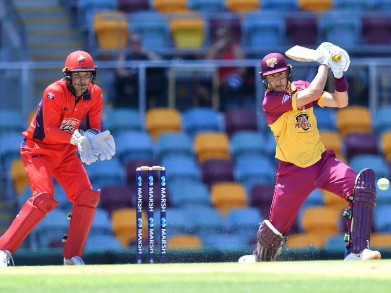 Marnus Labuschagne has cracked a century in Queensland's one day cup match against SA.