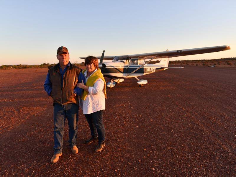 CWA President Annette Turner and her husband Barry on their drought affected property.