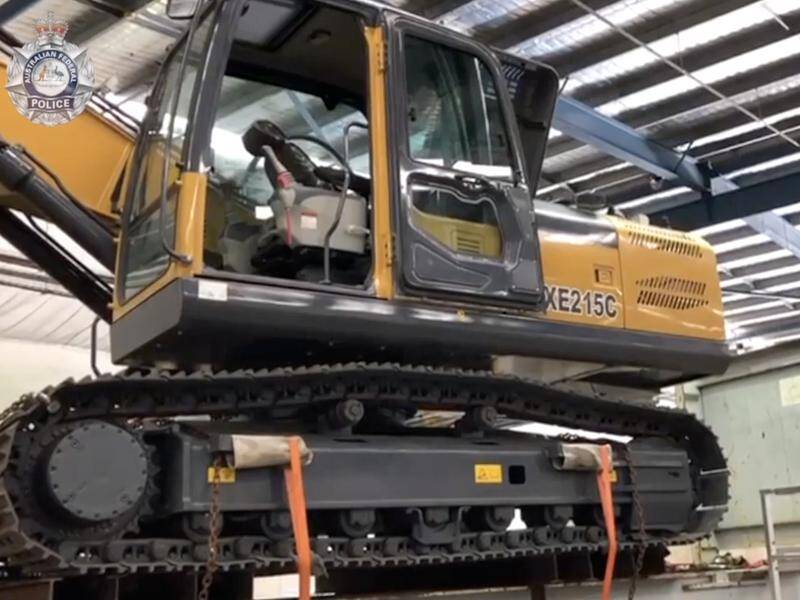 Australian Border Force officers helped uncover 295kg of methamphetamine hidden in a digger.