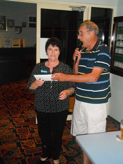 Julie Davis accepting the proceeds on behalf of the 25 Club
