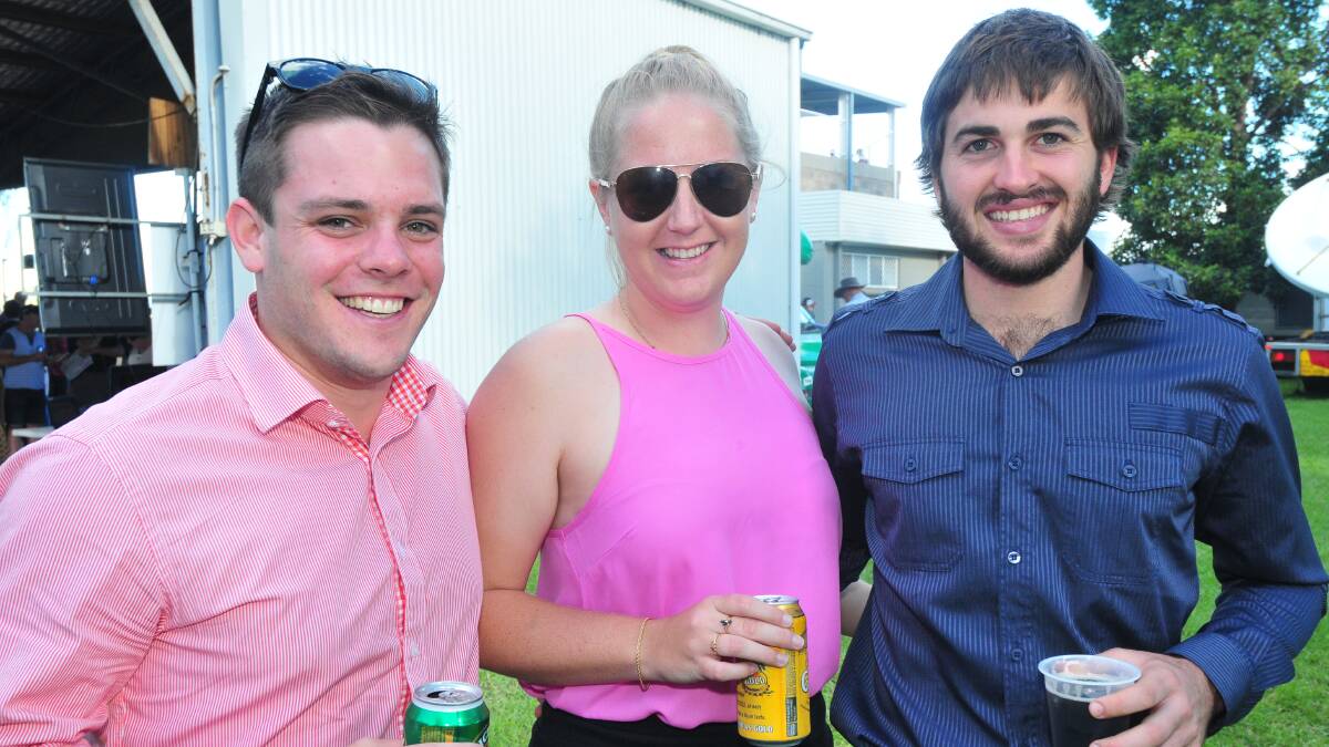 NARROMINE DIGGERS CUP: Luke McDermott, Emily Ross and Daniel O'Leary. Photo LOUISE DONGES