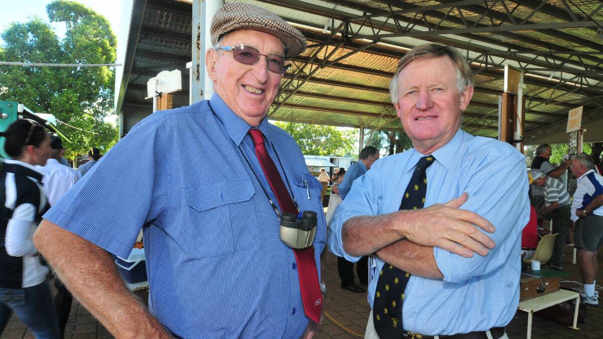 NARROMINE DIGGERS CUP: Bob Ridge and Mick Kennedy.  Photo LOUISE DONGES
