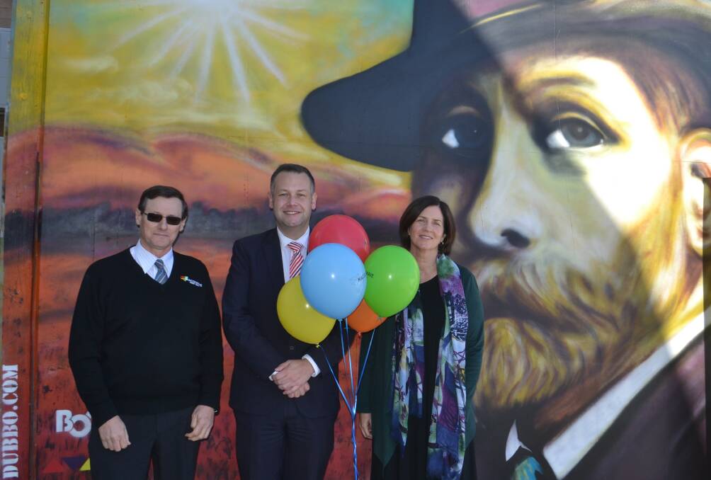 LIKE A DREAM: Macquarie Credit Union general manager Matthew Bow, mayor Ben Shields and DREAM chair Anne Field. Photo: ORLANDER RUMING