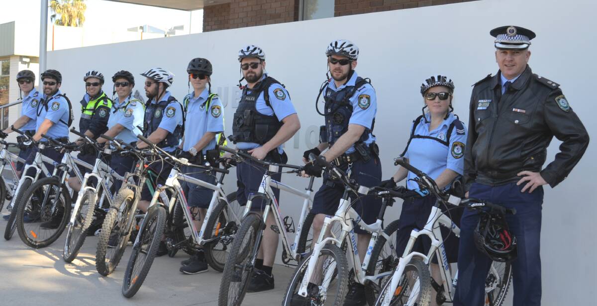 The bike squad with Superintendent Peter McKenna. Photo: ORLANDER RUMING
