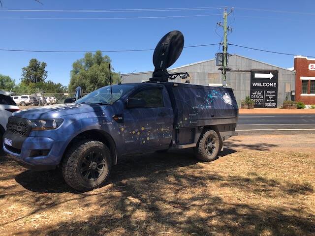 COMMUNITY INFORMATION: The nbn Sky Muster truck visited Narromine recently to connect with residents. Photo: CONTRIBUTED