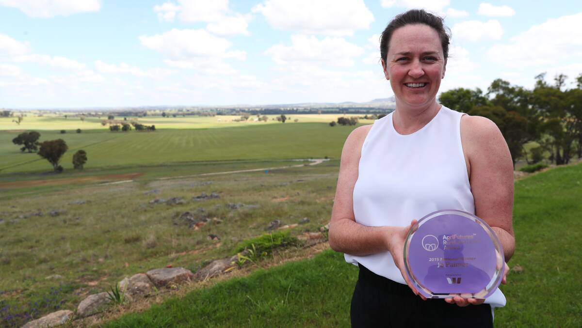 Jo Palmer won the Rural Woman of the Year award on a national scale for 2019. Picture: Emma Hillier