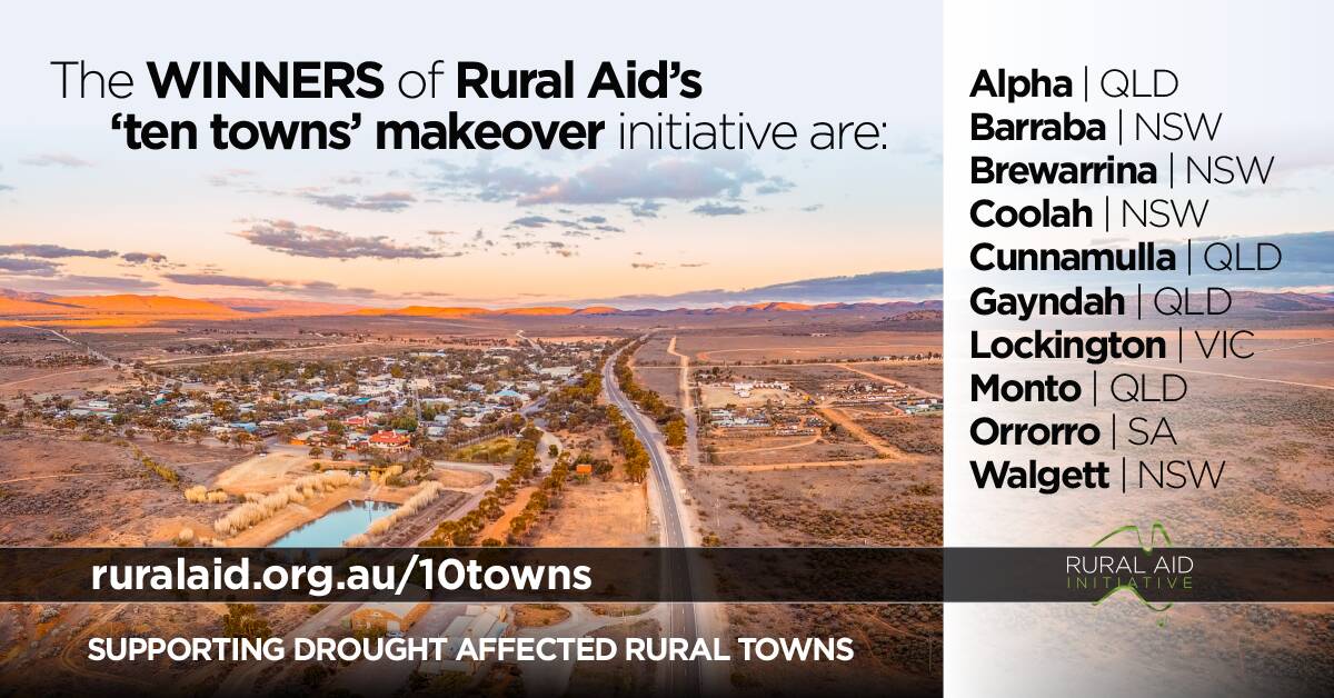 Winners of Rural Aid's 10 Towns Makeover announced