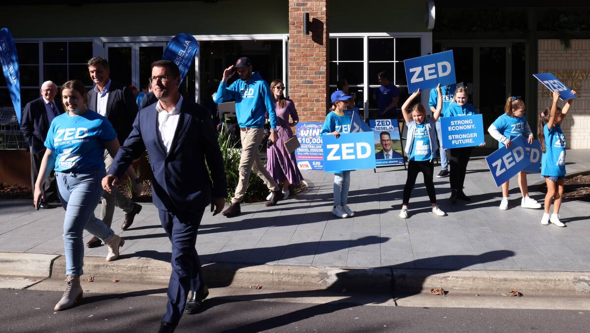 Zed Seselja after launching his campaign in Woden. Picture: James Croucher 