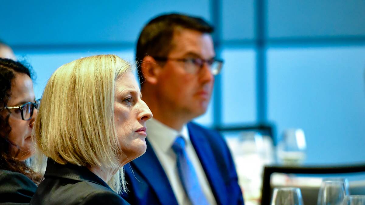 Katy Gallagher and Zed Seselja, pictured at last month's Property Council election forum, have been sparring for almost two decades. Picture: Elesa Kurtz 
