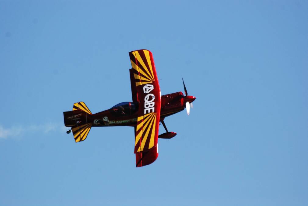 FLYING HIGH: Australian National Aerobatics Championon Chris Sperou.
